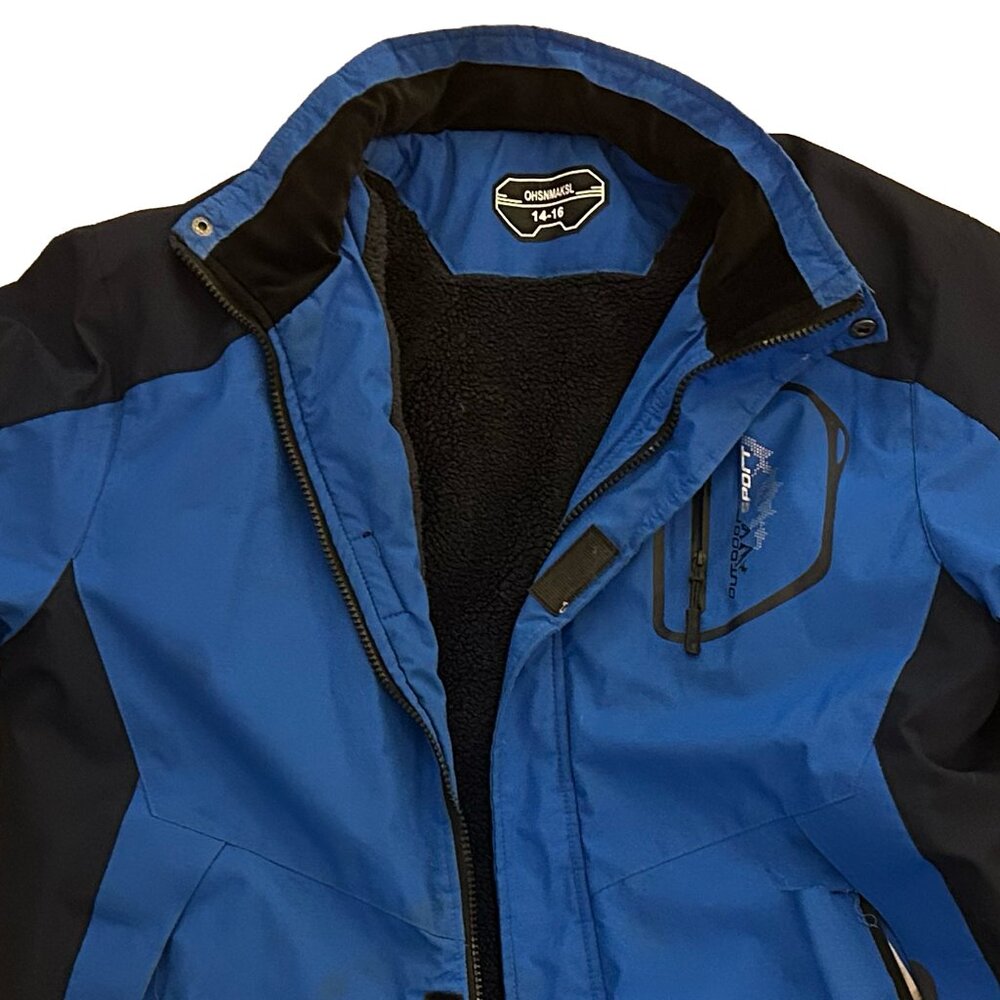 Boys’ Large Winter Jacket – Black & Blue - Picture 2 of 4